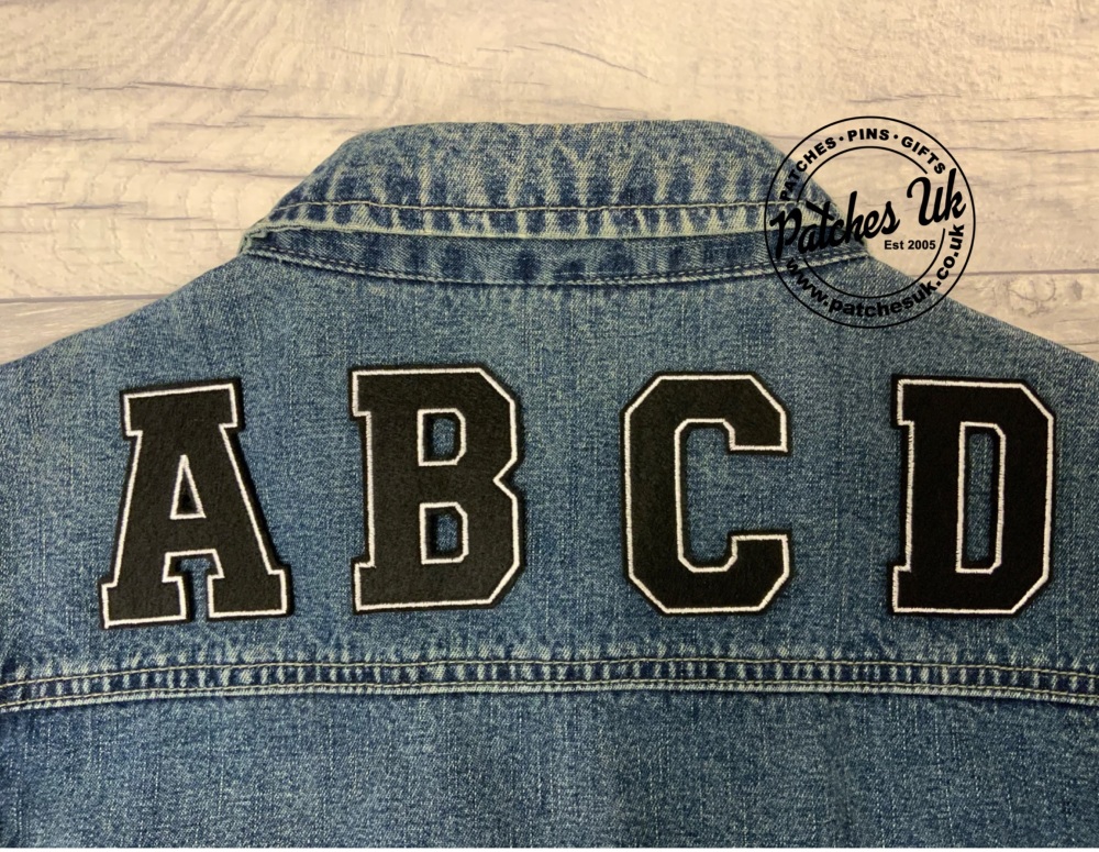 Individual Letters & Numbers Embroidered Felt Patch Appliqué Iron On