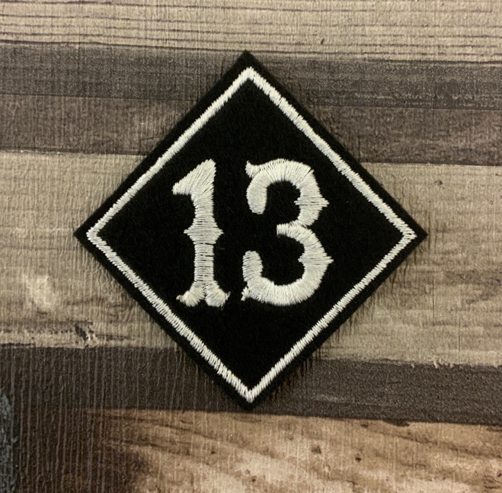 Lucky No. 13 - Diamond Felt Embroidered Biker Patch #0002