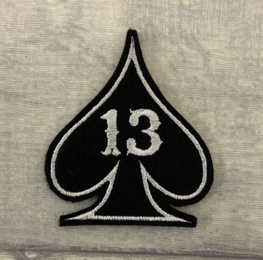 Lucky No. 13 - Ace Felt Embroidered Biker Patch #0003