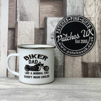 Biker Dad Enamel Personalised Mug
