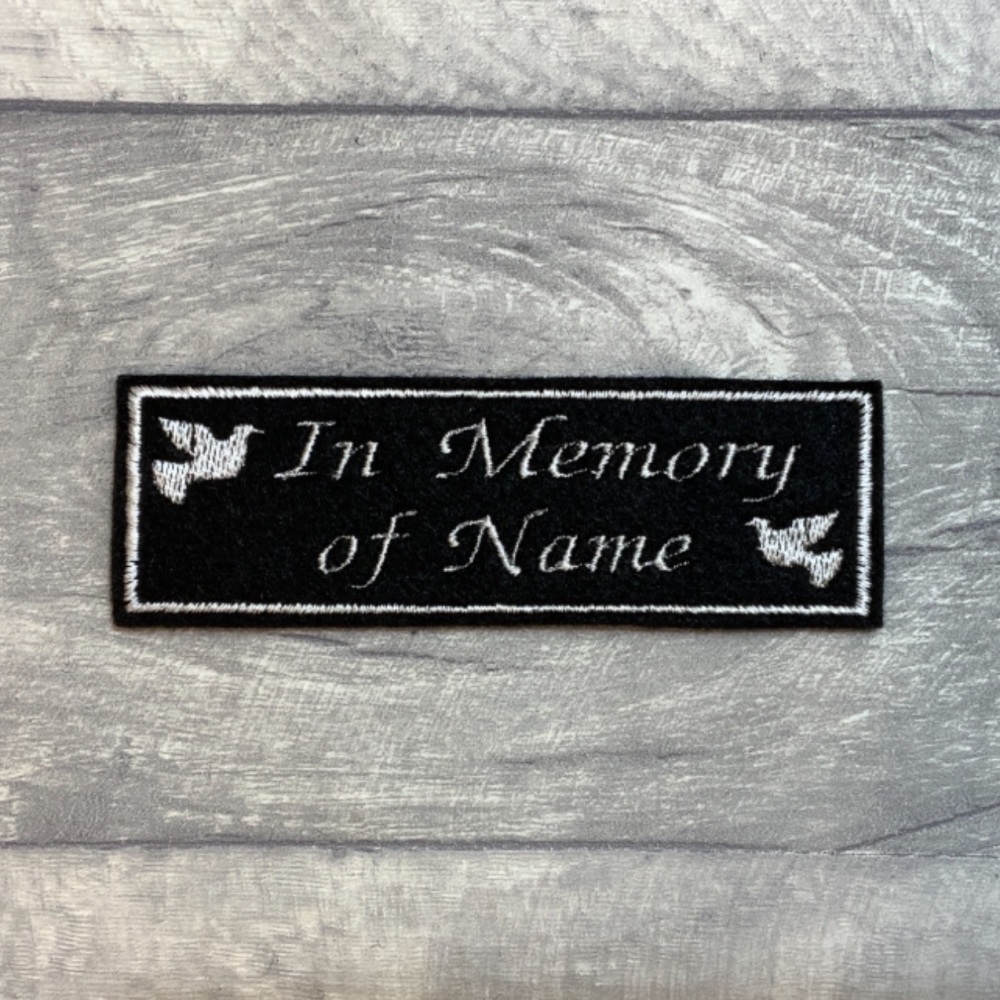 In Memory Of Dove Design Memorial Personalised Felt Patch 