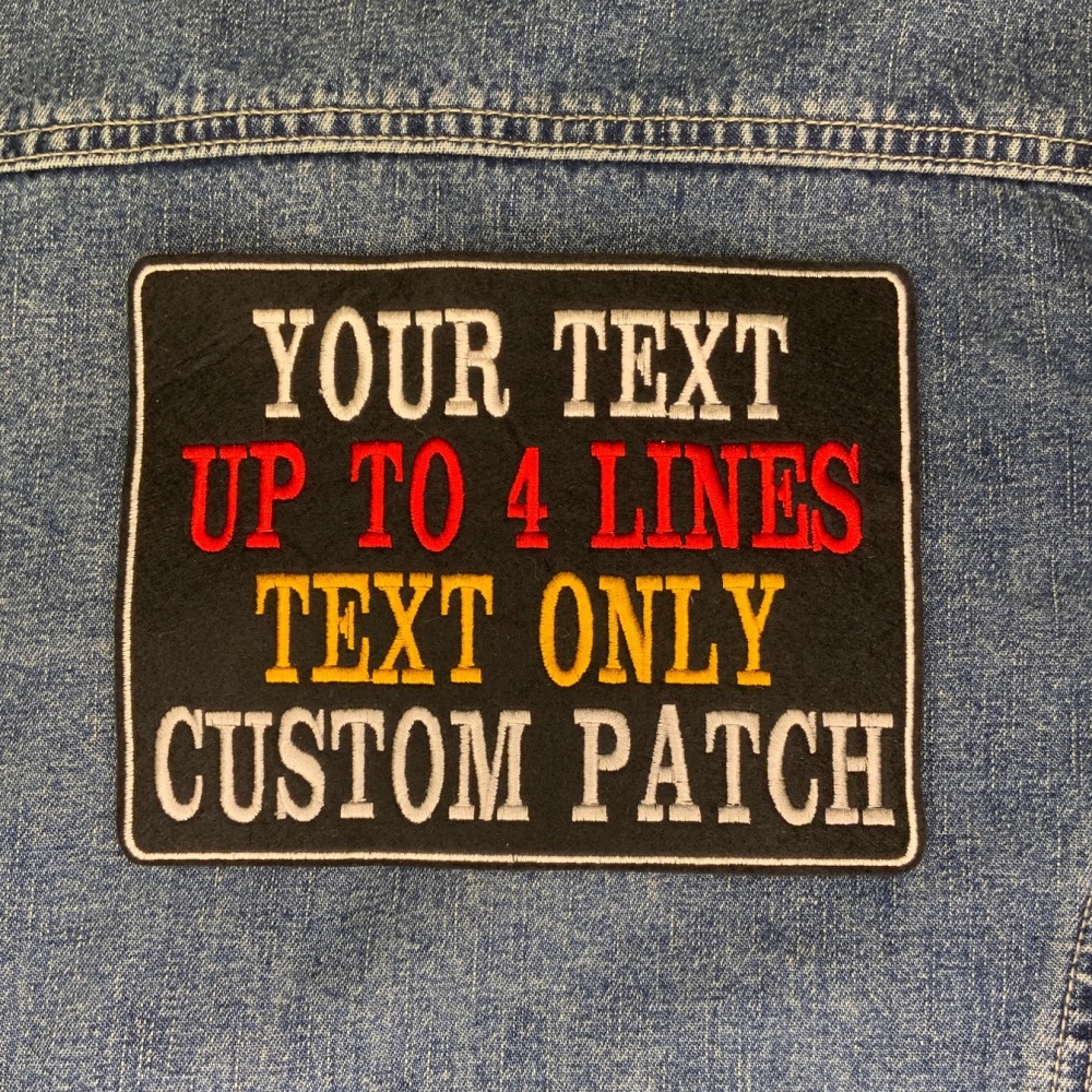 Large Custom Text Personalised Felt Patch - 6.5" x 5" - Standard Font