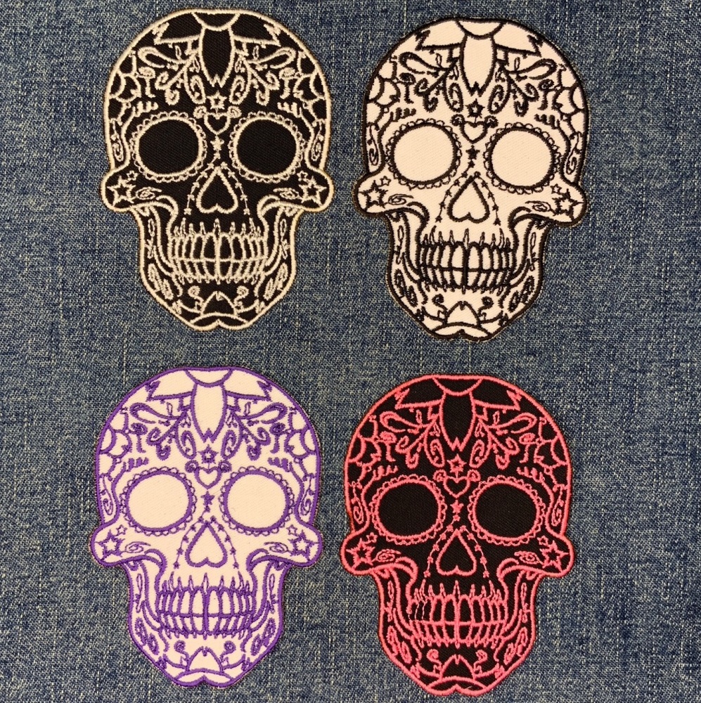 Calavera Mexican Sugar Skull Biker Skull Day Of The Dead Patterned Skull #0