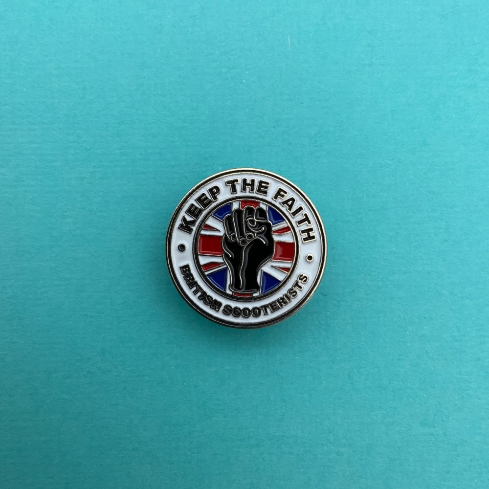 Keep The Faith British Scooterist Metal Enamel Pin Badge #0017