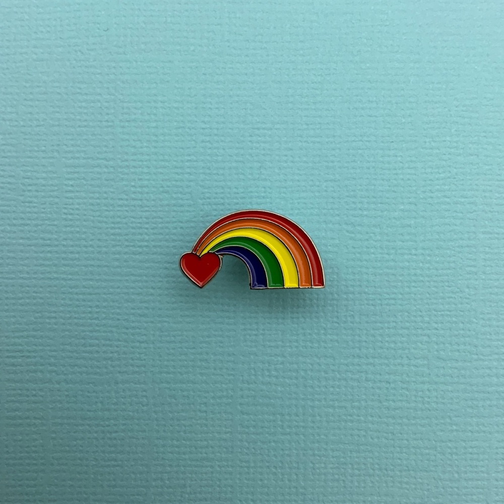 Rainbow Heart Enamel Pin Badge #0026