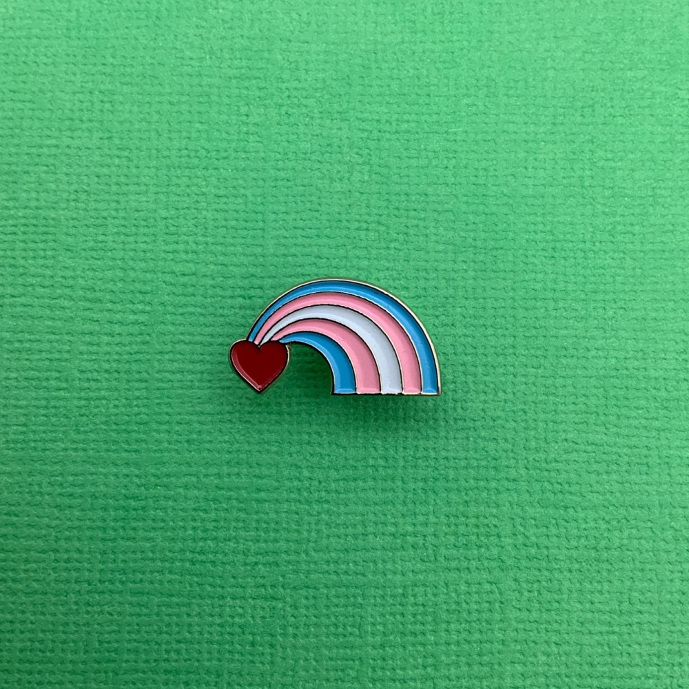 Pastel Rainbow Heart Enamel Metal Pin Badge #0130