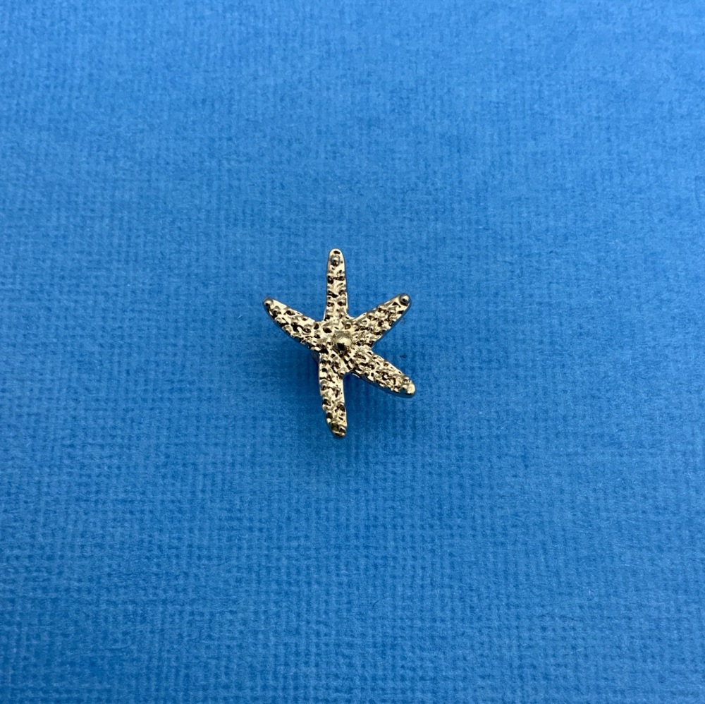 Silver Starfish Enamel Metal Pin Badge #0128