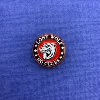 #0109 Lone Wolf Biker Enamel Metal Pin Badge