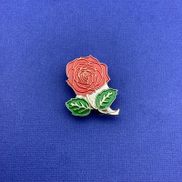 #0113 Red Rose Flower Floral Enamel Metal Pin Badge