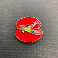 Spitfire Poppy Enamel Metal Pin Badge #0076