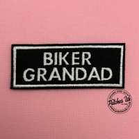 Biker Grandad - 2 line felt patch #0016