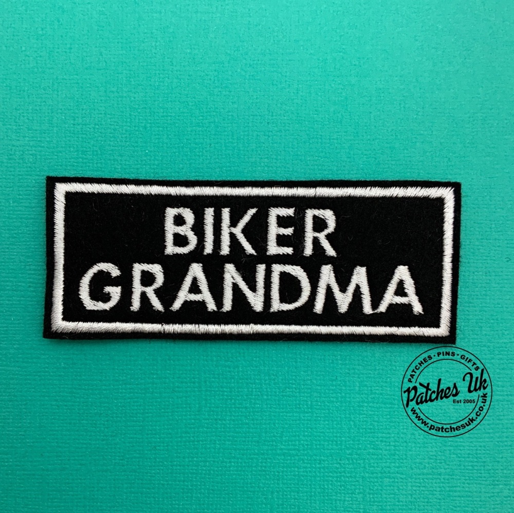 Biker Grandma - 2 line felt patch #0026