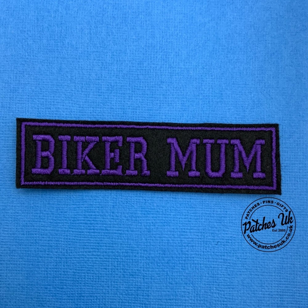 Biker Mum - 1 line felt patch #0023