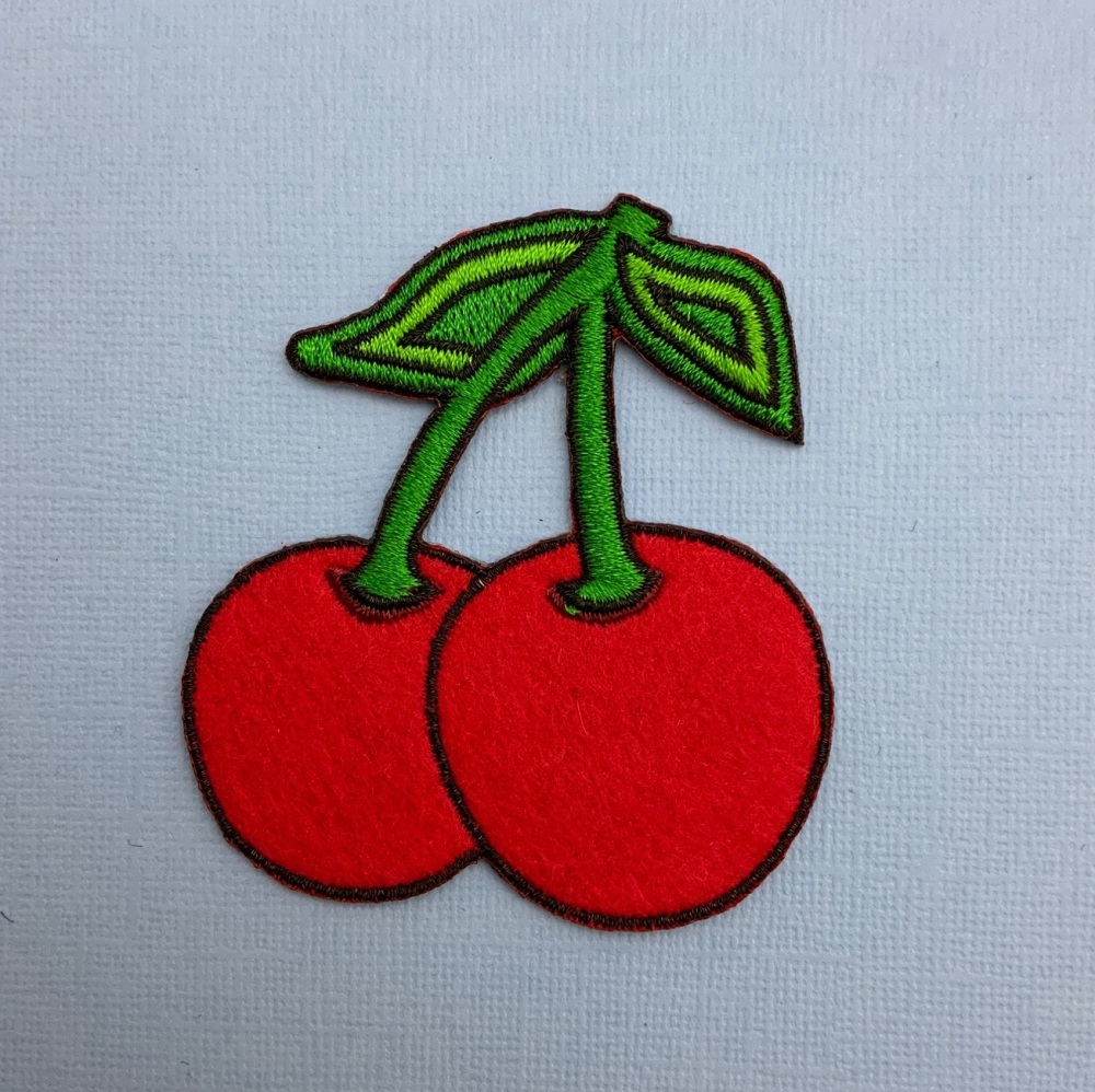 Cherries Fabric Embroidered Patch #0076