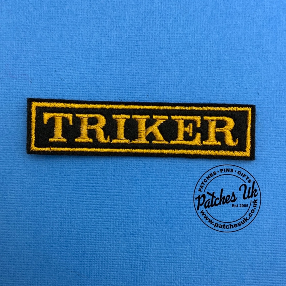 Triker - 1 line embroidered felt patch #0056