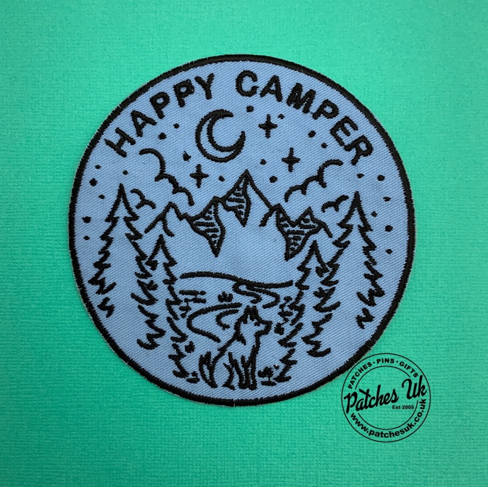 Happy Camper Summer Camping Adventures Embroidered Fabric Patch #0127
