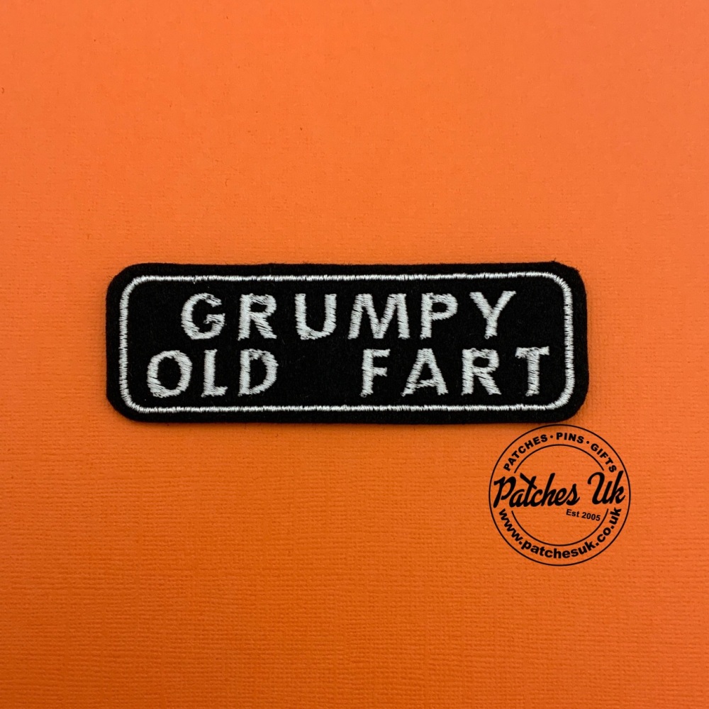 Grumpy Old Fart Biker Embroidered Patch #0129