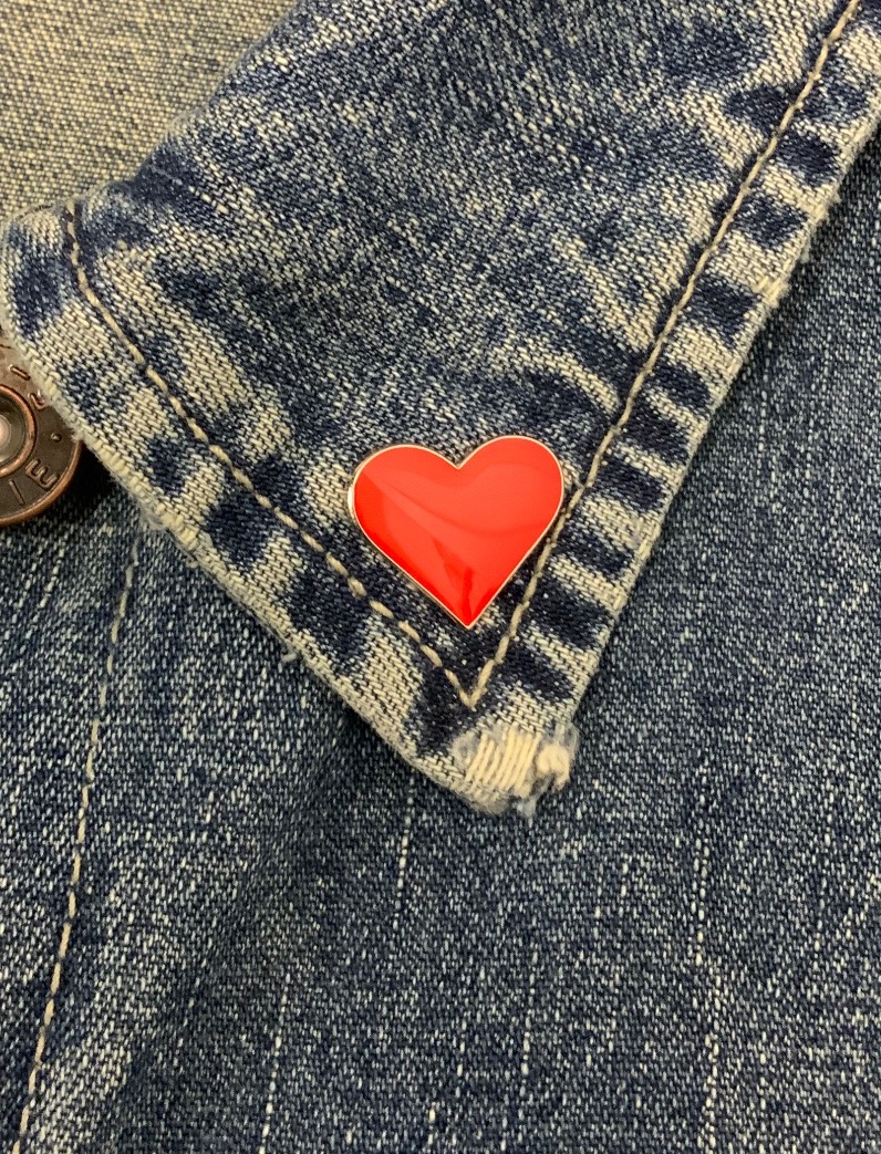 Red Heart Enamel Pin Badge #0025