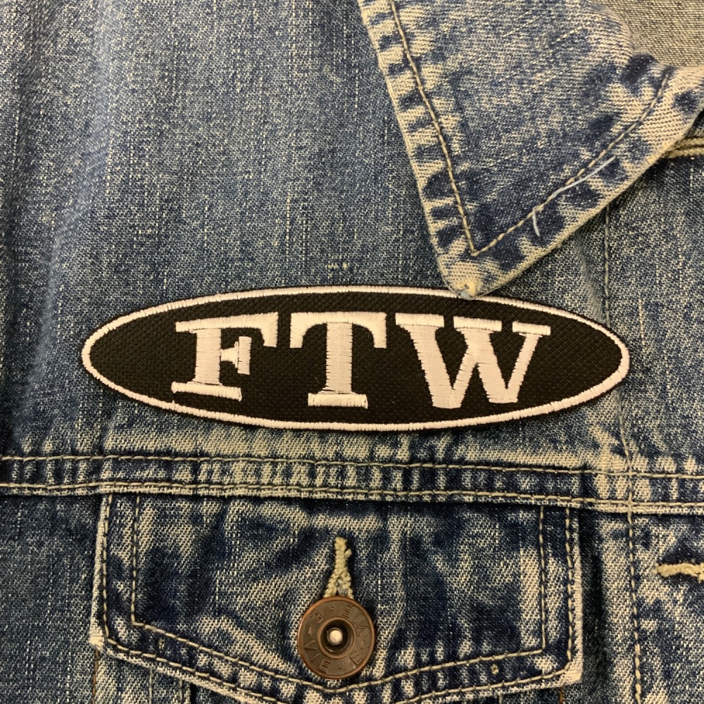 FTW Oval Embroidered Iron On Fabric Patch