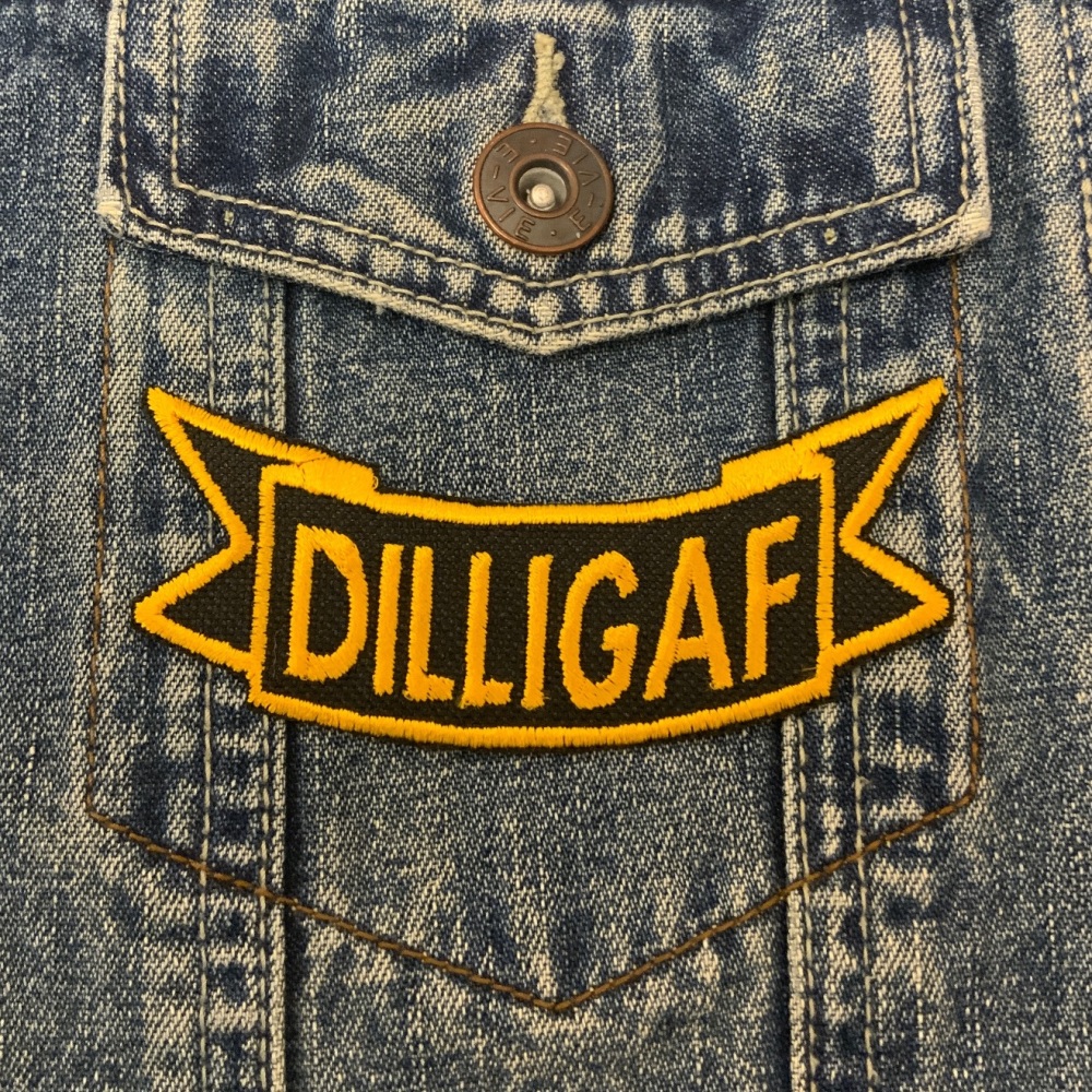 DILLIGAF Bottom Arched Ribbon Embroidered Iron On Fabric Patch 0005