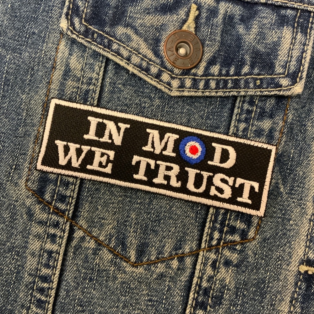 In MOD We Trust Embroidered Iron On Fabric Patch With MOD Target