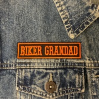 Biker Grandad Embroidered Fabric Cloth Patch | AppliquÃ© | Fashion Accessory | Biker | Fathers Day | Birthday Gift | Stocking Filler