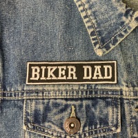 Biker Dad Iron On Embroidered Fabric Patch | AppliquÃ© | Fashion Accessory | Biker | Fathers Day | Birthday Gift | Stocking Filler