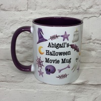 Personalised Purple Handle Halloween Movie Ceramic Mug