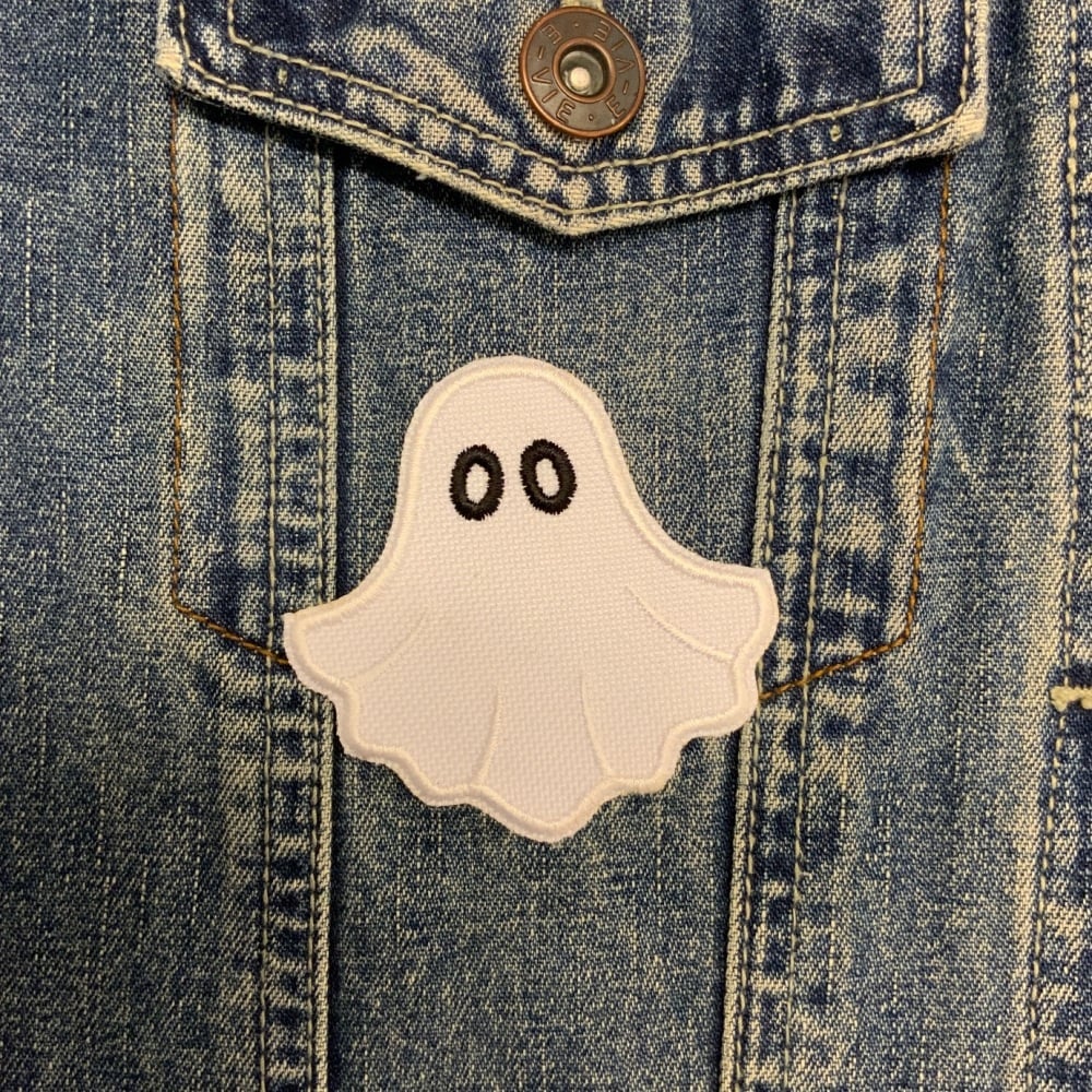 Ghost Embroidered Fabric Iron on Patch