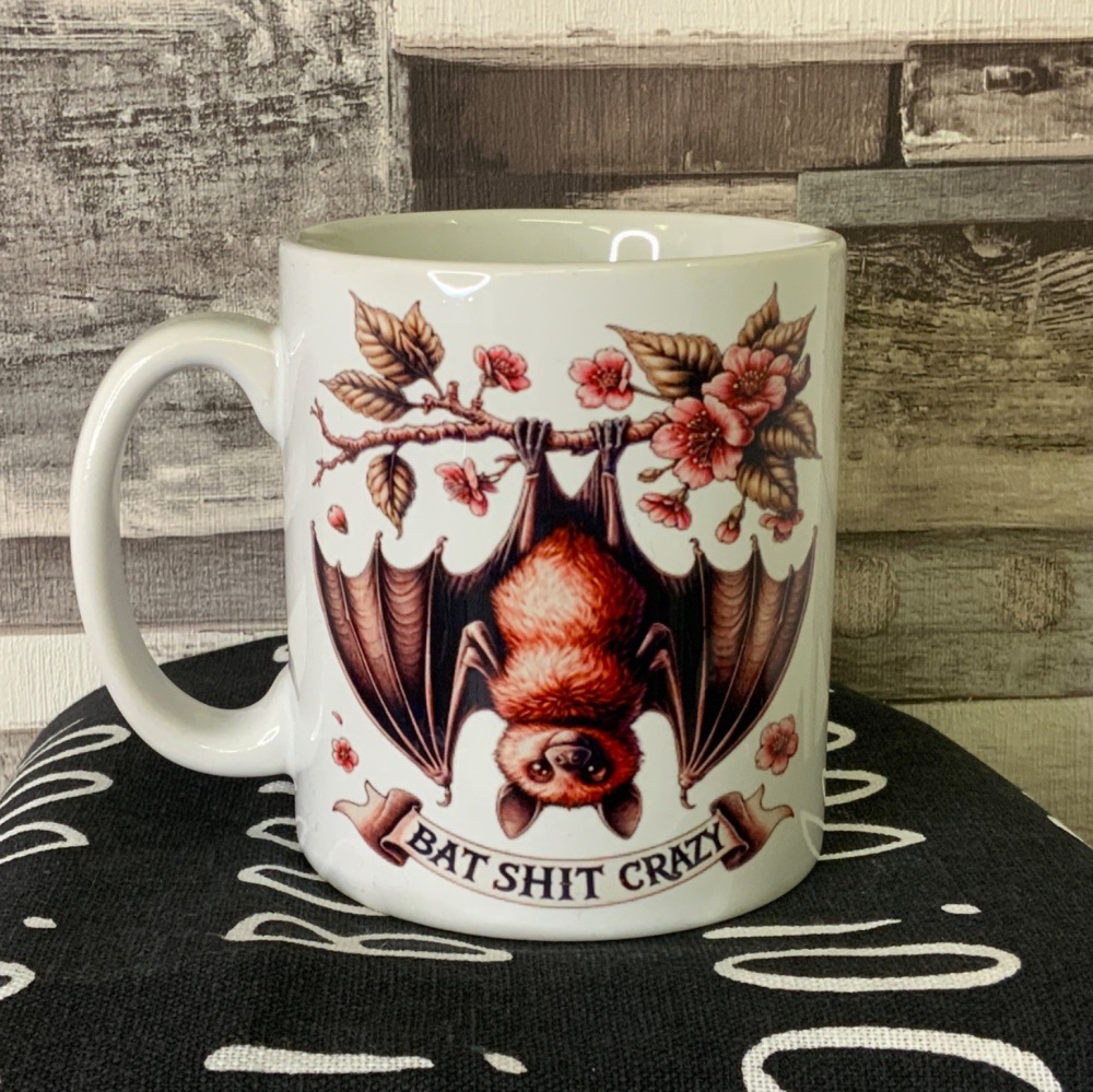 Personalised Bat Shit Crazy White Ceramic Mug