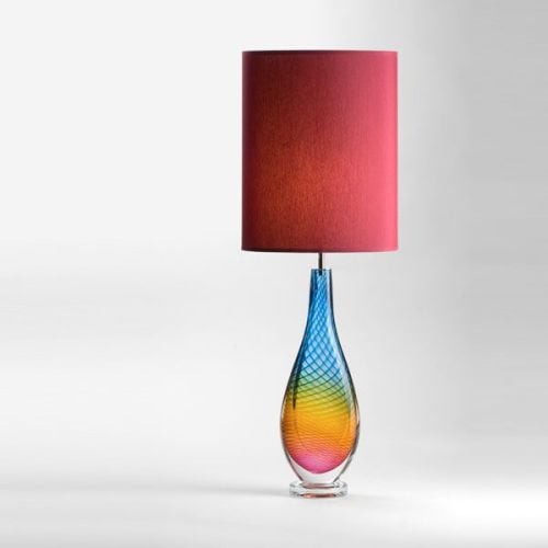 Westmorland Lamp | Troutbeck | wine shade (lit)