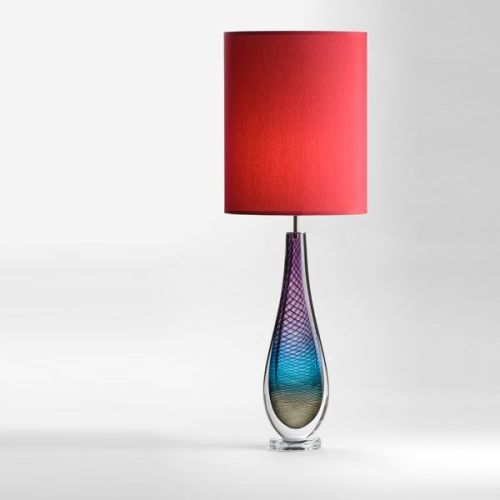 Large Westmorland Lamp | Fairfield | brick shade (lit)