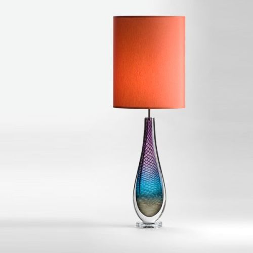 Large Westmorland Lamp | Fairfield | terracotta shade (lit)