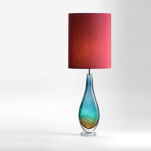 Large Westmorland Lamp | Grasmere | wine shade (lit)