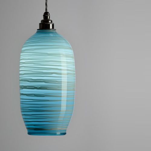 Beehive Pendant | opal soft blue lit