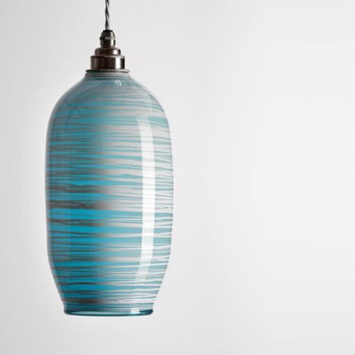 Beehive Pendant | opal soft blue unlit