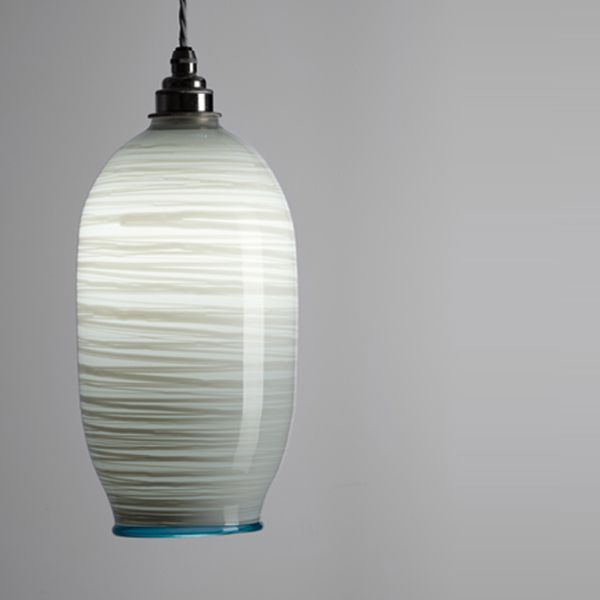 Beehive Pendant | opal soft grey lit