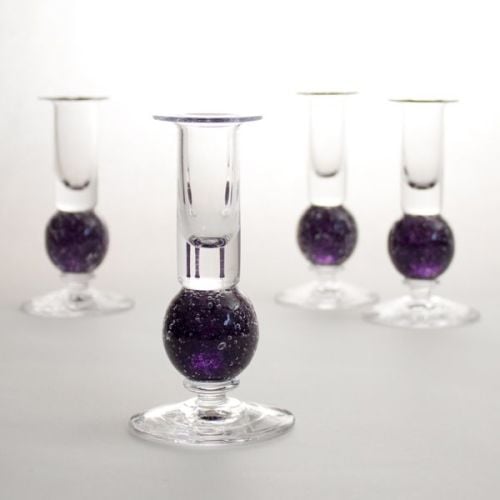 Stellar candlesticks | amethyst pair