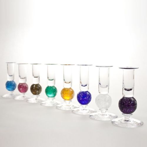 Stellar candlesticks | amethyst pair