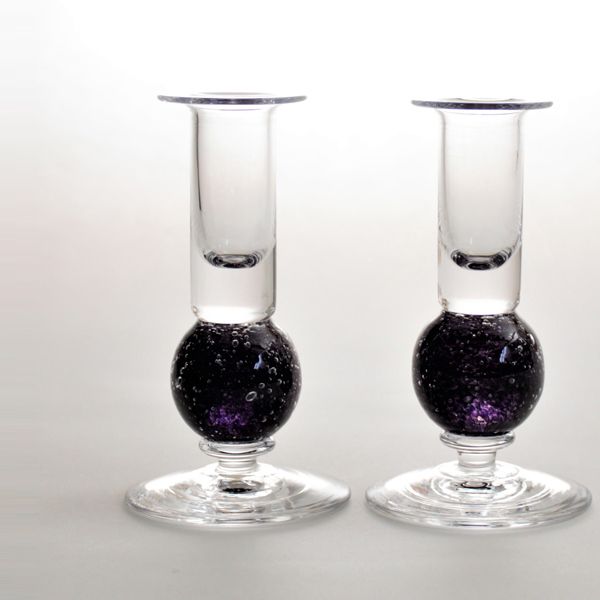 Stellar candlesticks | amethyst pair