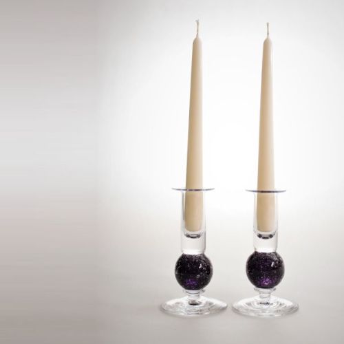 Stellar candlesticks | amethyst pair