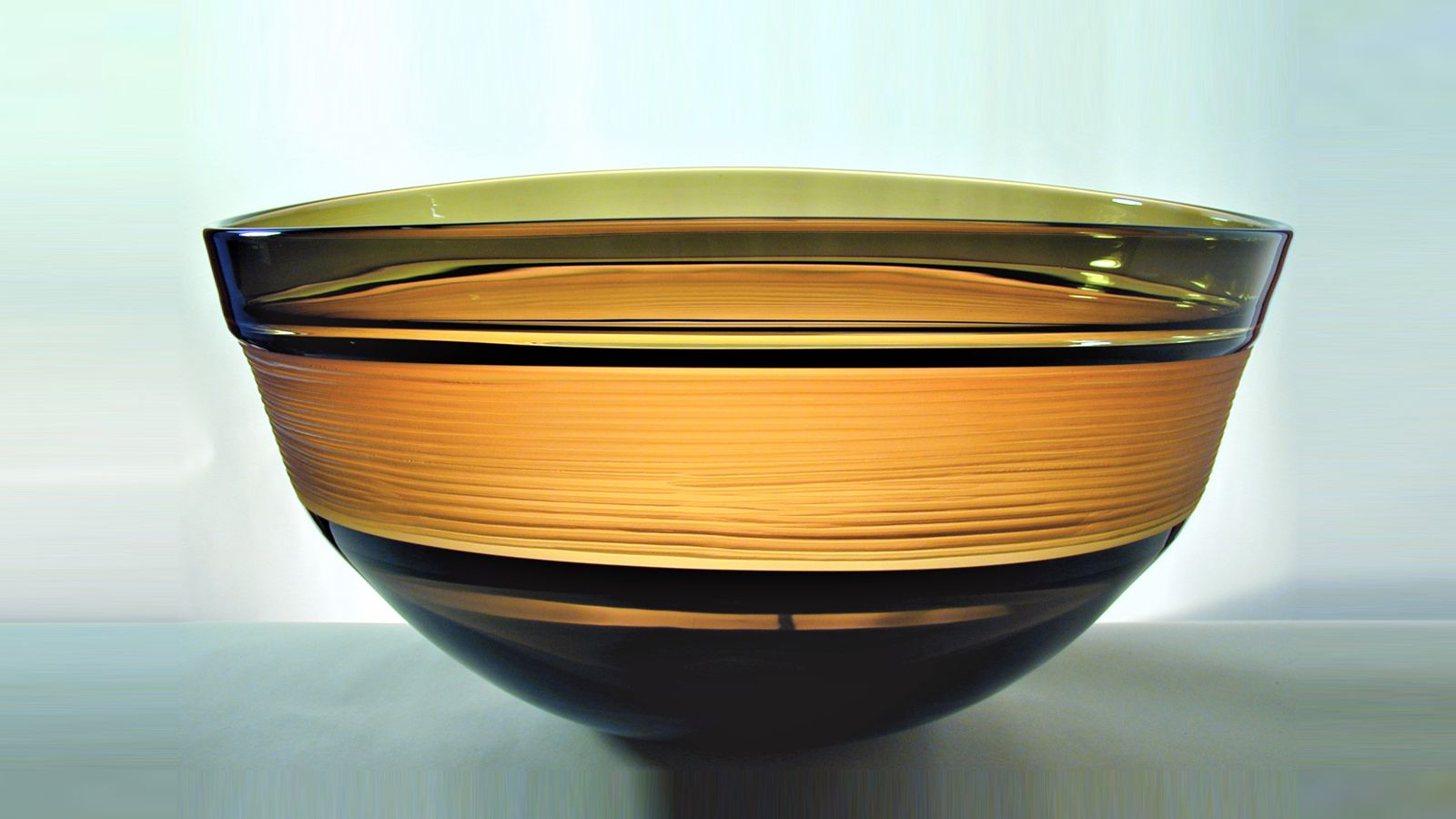 Strata Bowl (Unique) â€“ Olive & Amber
