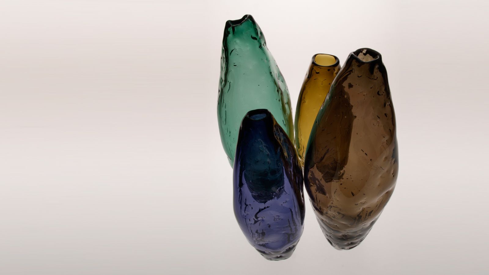 Stewart Hearn Hand Blown Glass Grain Vases, Small, Medium & Large