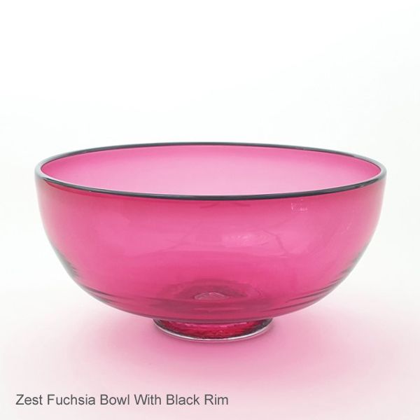 Zest Bowl | fuchsia with trailed rim