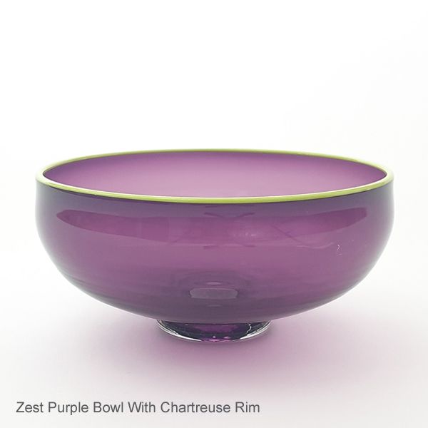 Zest Bowl | purple with trailed rim