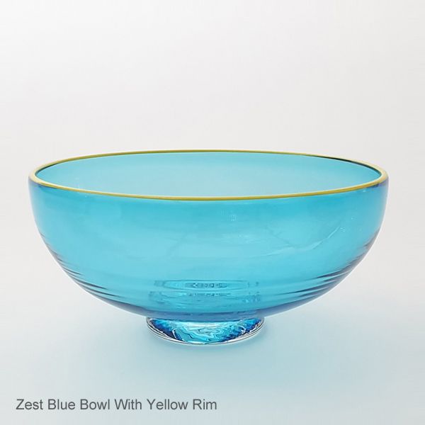 Zest Bowl | blue with trailed rim