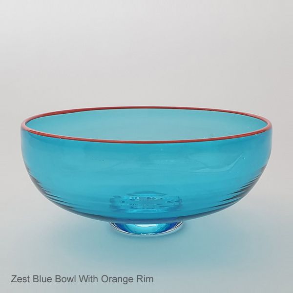 Zest Bowl | blue with trailed rim