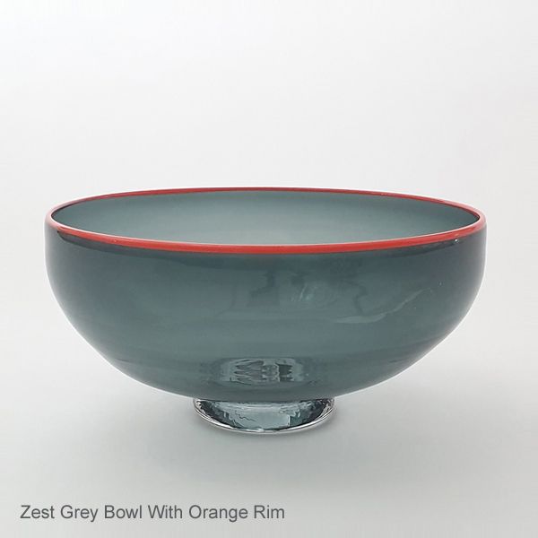 Zest Bowl | grey with trailed rim