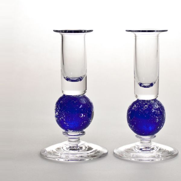 Stellar Candlesticks - cobalt pair