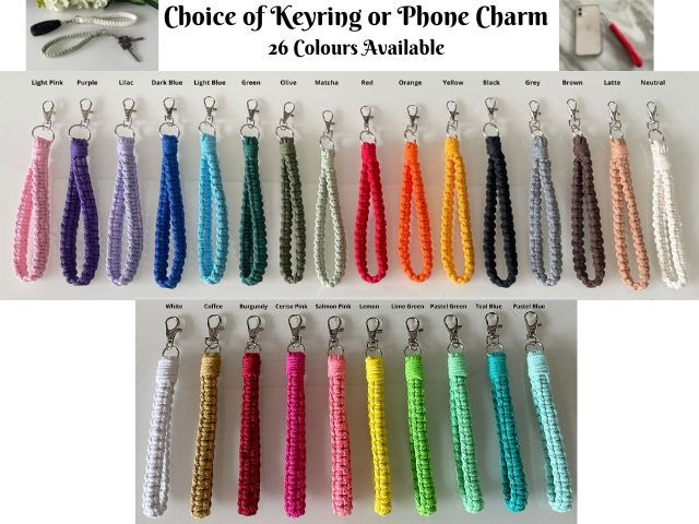 Macrame Wristlet Keyring or Phone Charm